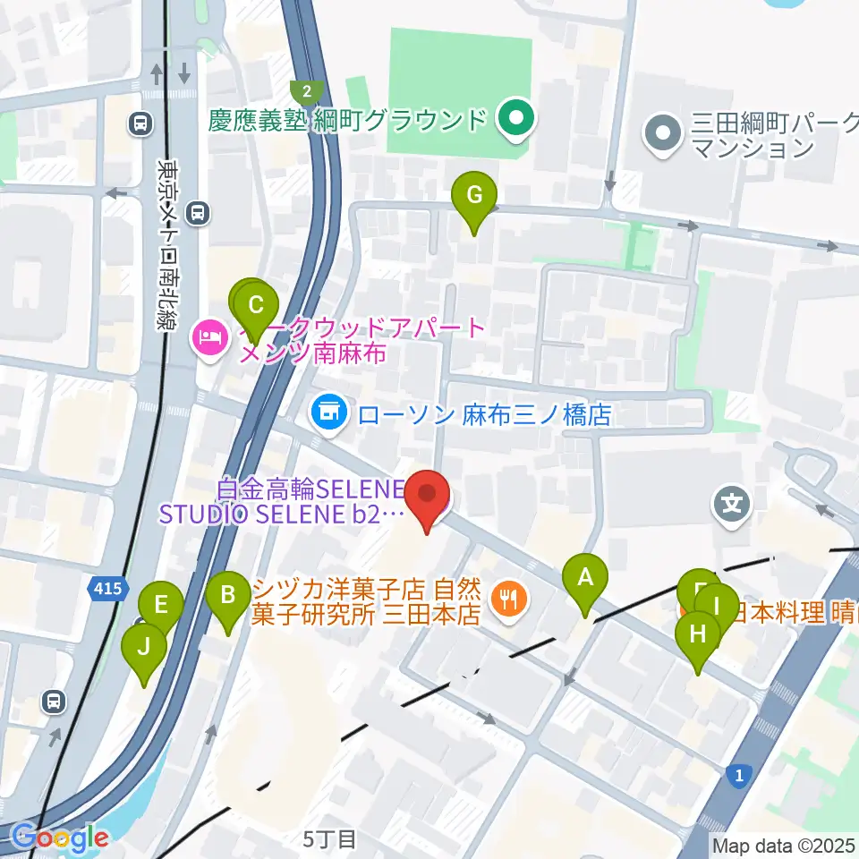 白金高輪セレネb2周辺のファミレス・ファーストフード一覧地図