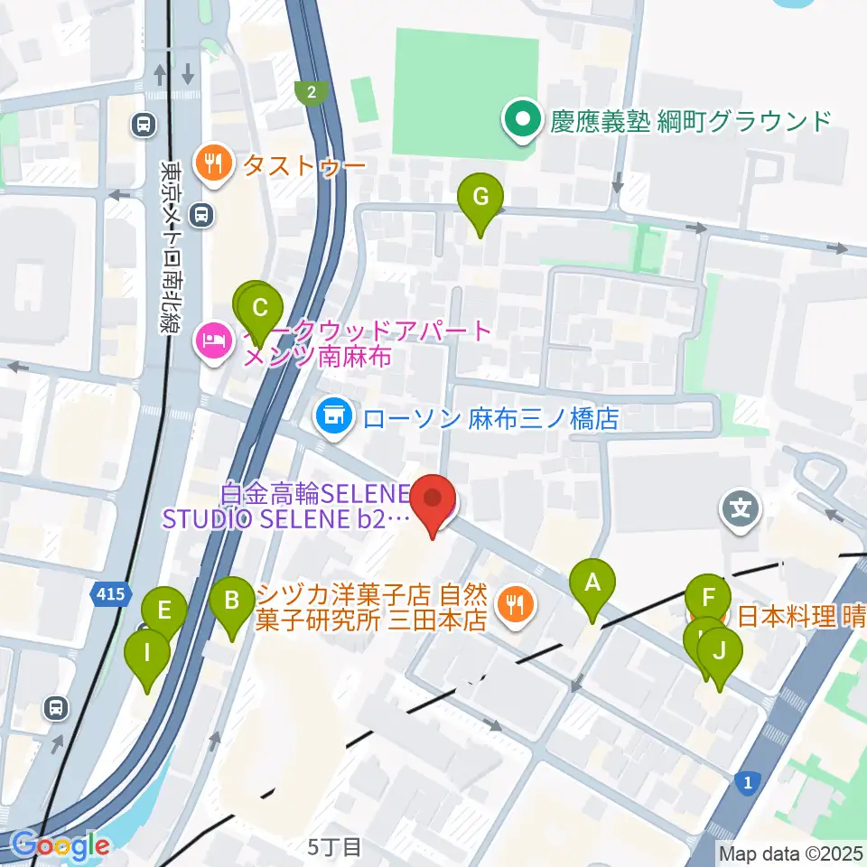 白金高輪セレネb2周辺のファミレス・ファーストフード一覧地図