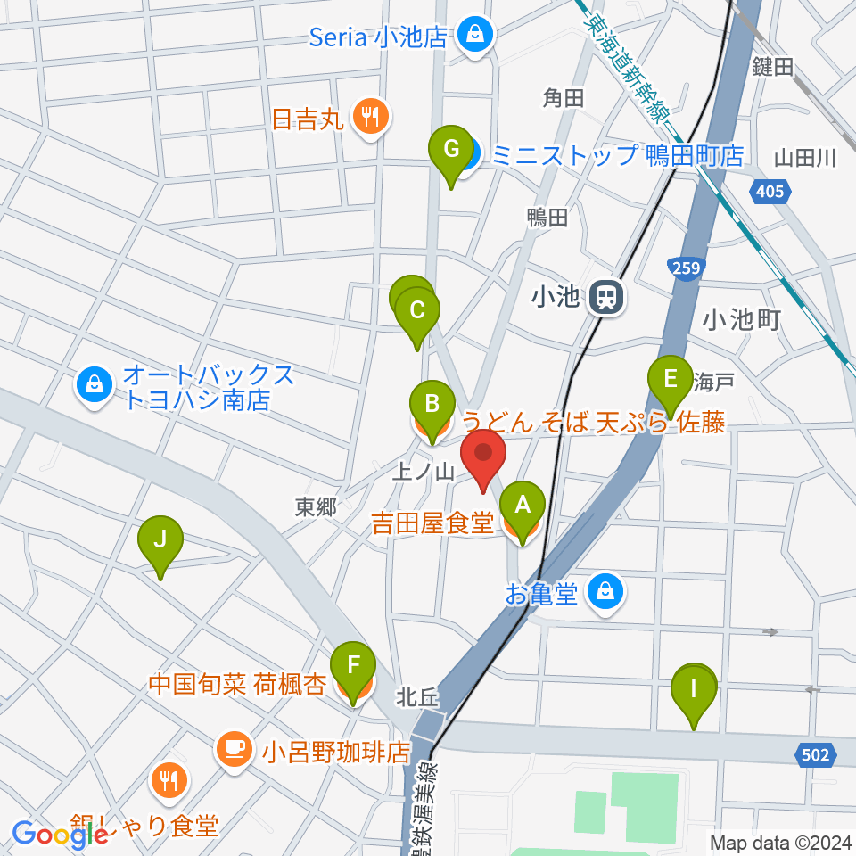 天水周辺のファミレス・ファーストフード一覧地図