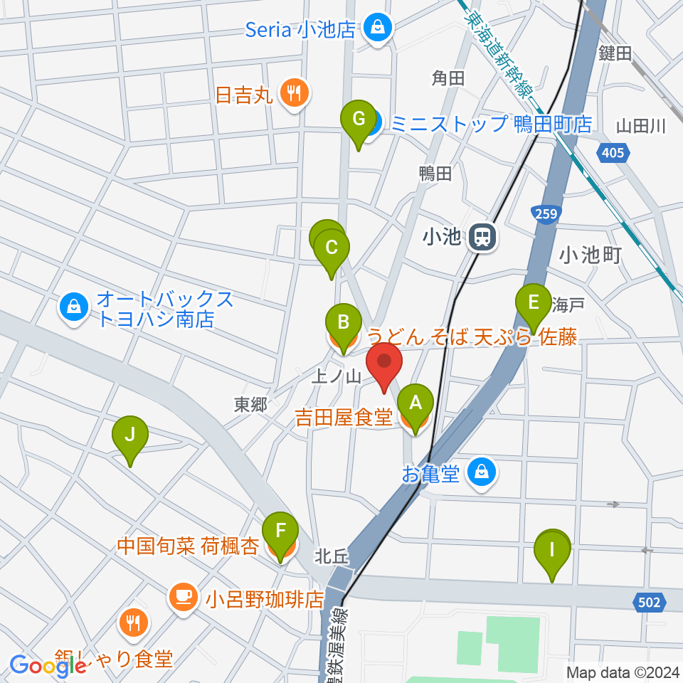 天水周辺のファミレス・ファーストフード一覧地図