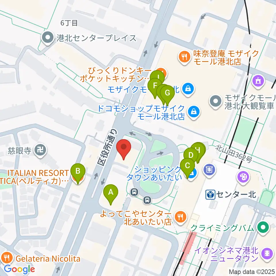 T-Music Yokohama周辺のファミレス・ファーストフード一覧地図