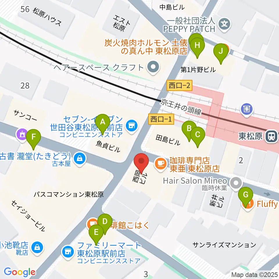 music studio MAYS周辺のファミレス・ファーストフード一覧地図