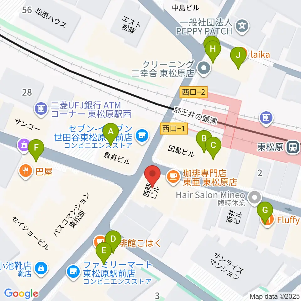 music studio MAYS周辺のファミレス・ファーストフード一覧地図