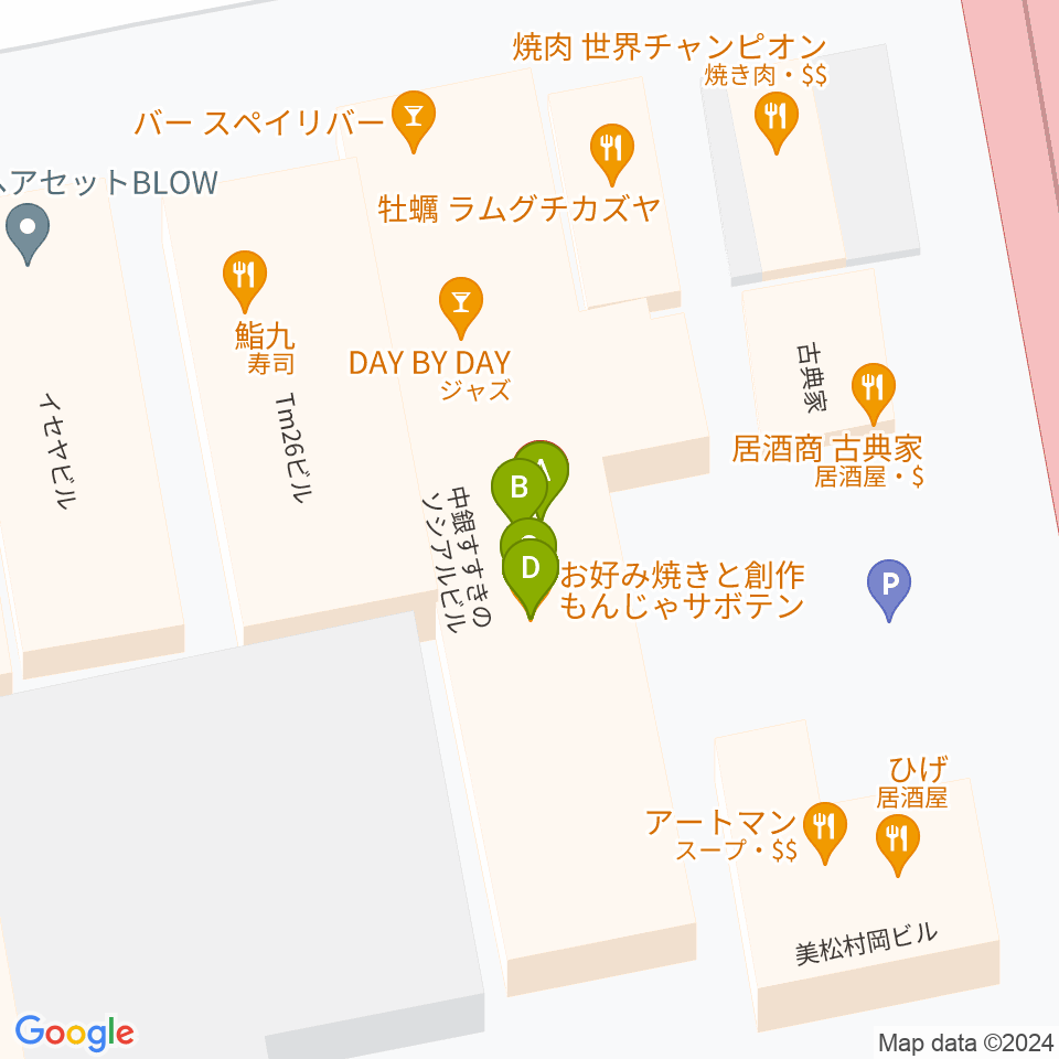 札幌DAY BY DAY周辺のファミレス・ファーストフード一覧地図