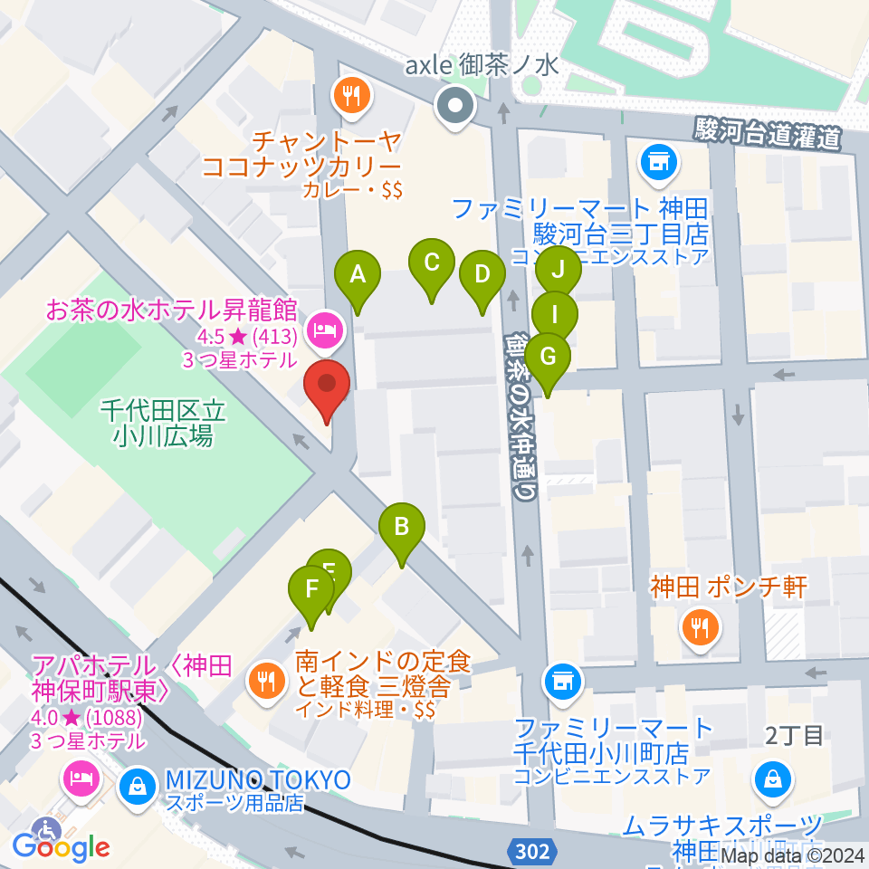 エンギター周辺のファミレス・ファーストフード一覧地図