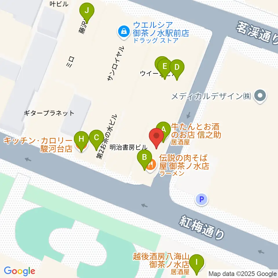 ＡＡＡイワタ楽器周辺のファミレス・ファーストフード一覧地図