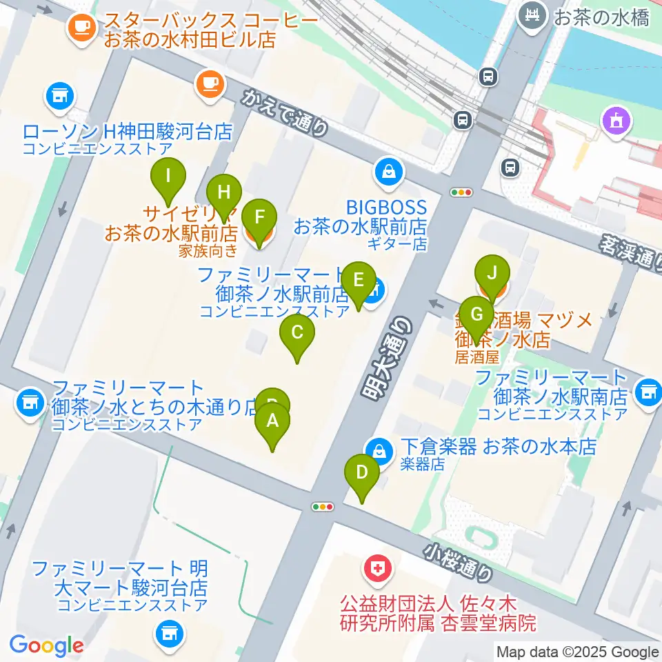 ディスクユニオン JazzTOKYO周辺のファミレス・ファーストフード一覧地図