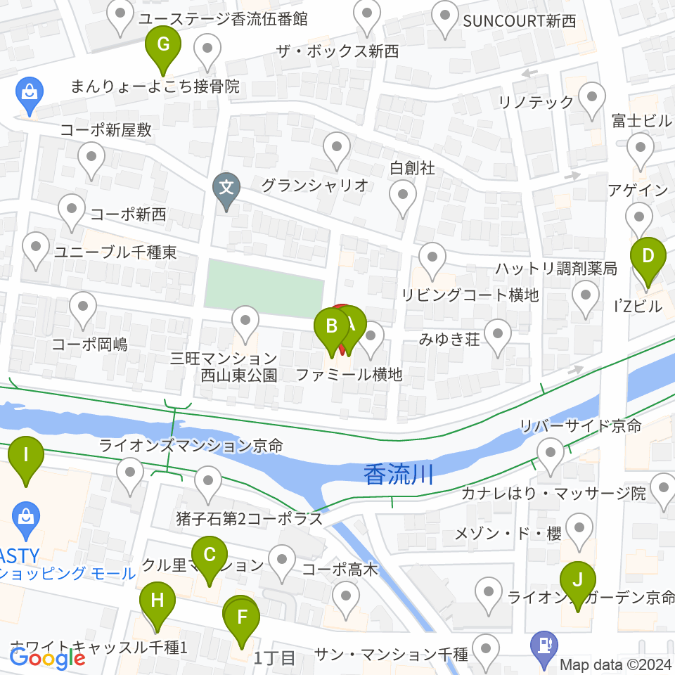 STUDIO SONGS周辺のファミレス・ファーストフード一覧地図