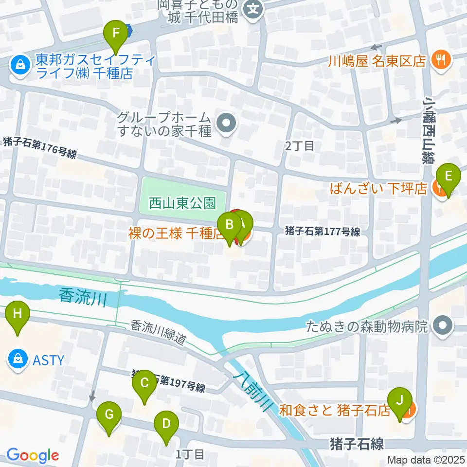 STUDIO SONGS周辺のファミレス・ファーストフード一覧地図