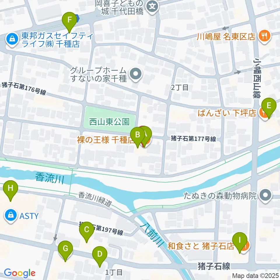 STUDIO SONGS周辺のファミレス・ファーストフード一覧地図
