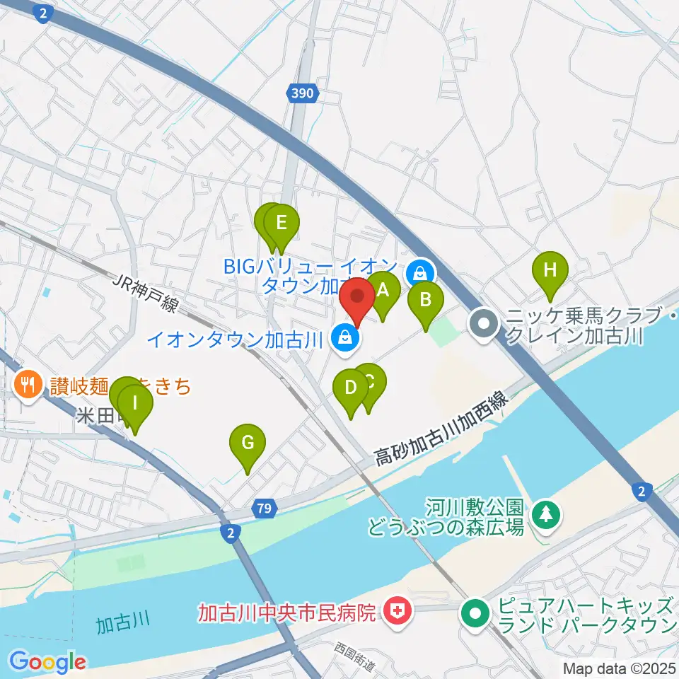 ブラウアー音楽練習場＆アカデミー周辺のファミレス・ファーストフード一覧地図