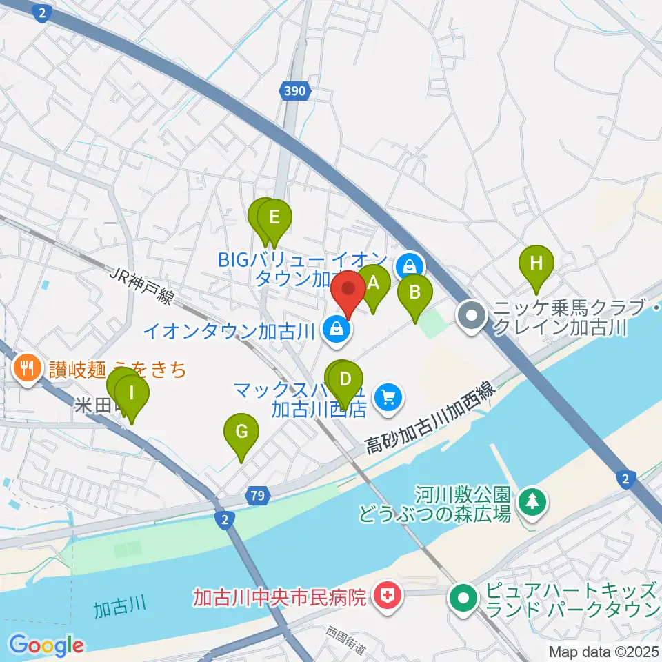 ブラウアー音楽練習場＆アカデミー周辺のファミレス・ファーストフード一覧地図