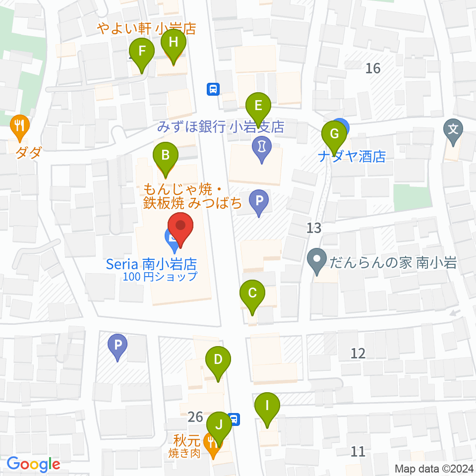 南小岩バッハザール周辺のファミレス・ファーストフード一覧地図