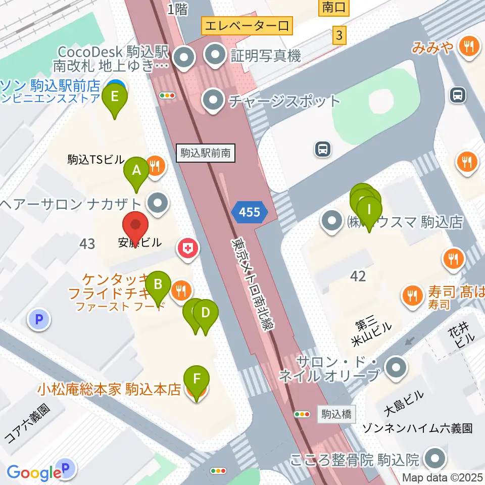 ムラーラミュージックオフィス周辺のファミレス・ファーストフード一覧地図