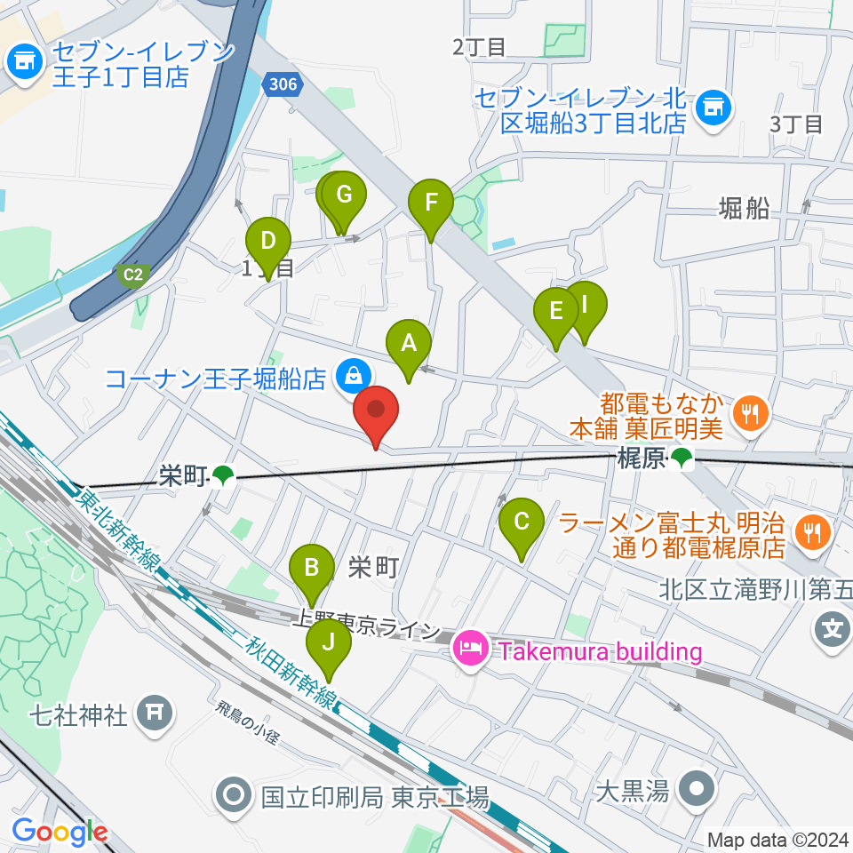 邦楽囃子方 五代目 望月朴清周辺のファミレス・ファーストフード一覧地図