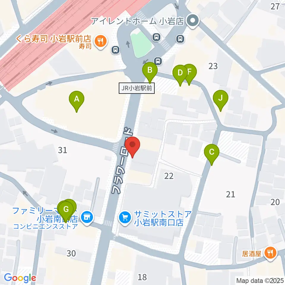 音曲堂周辺のファミレス・ファーストフード一覧地図