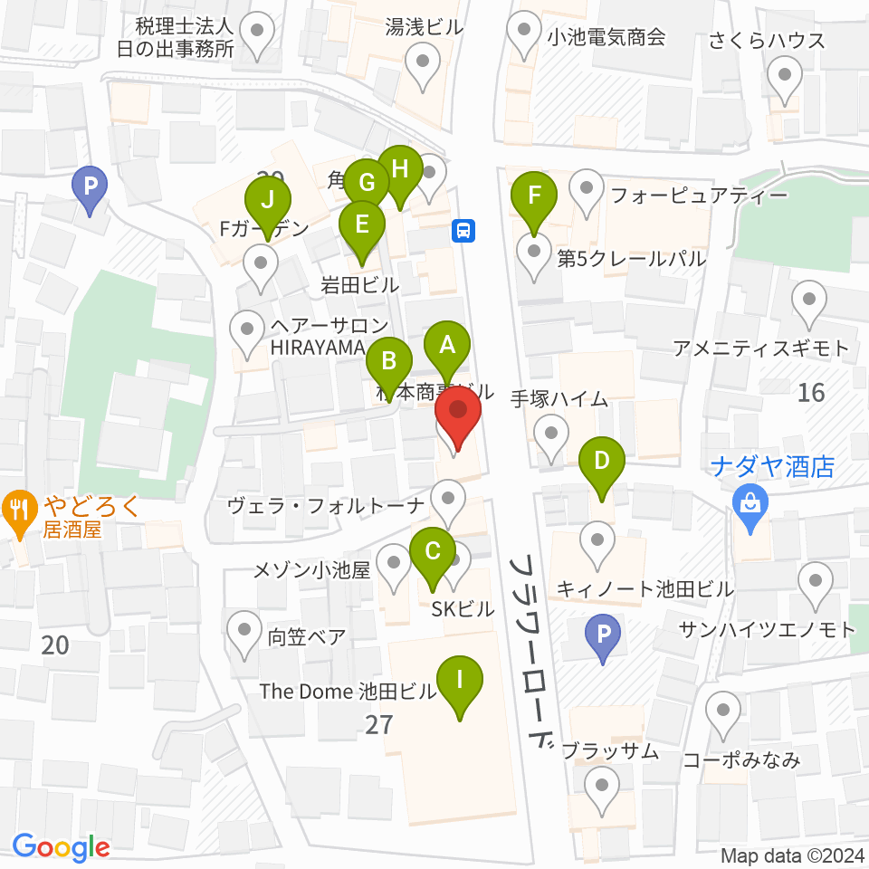 メイト音楽学院周辺のファミレス・ファーストフード一覧地図