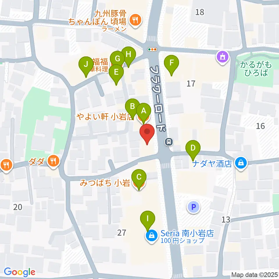 メイト音楽学院周辺のファミレス・ファーストフード一覧地図