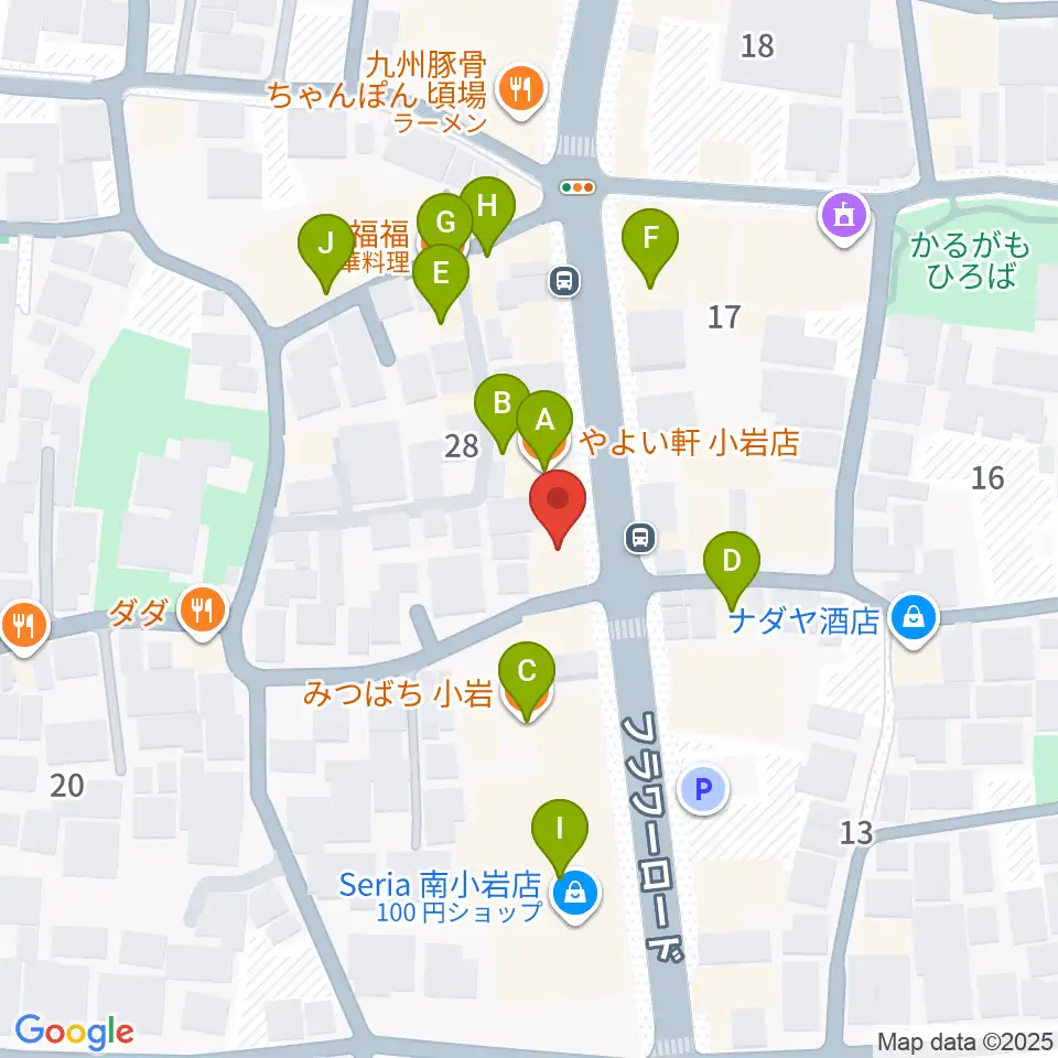 メイト音楽学院周辺のファミレス・ファーストフード一覧地図