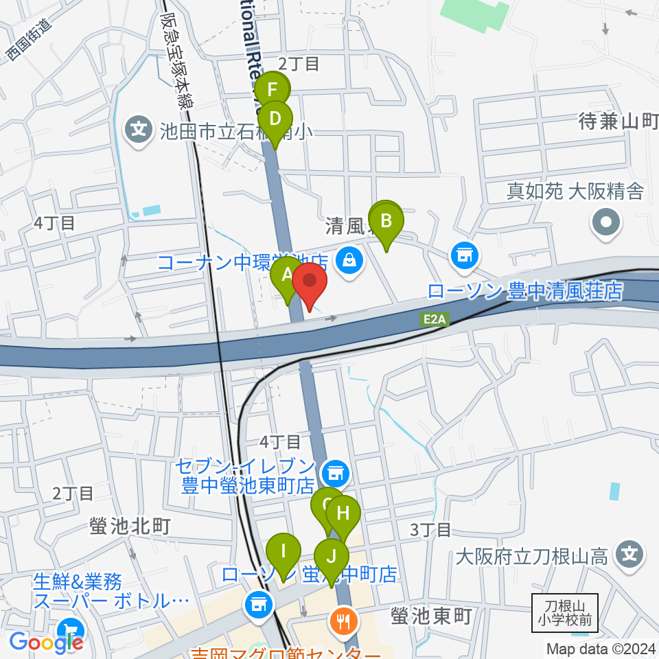 ナルホド周辺のファミレス・ファーストフード一覧地図