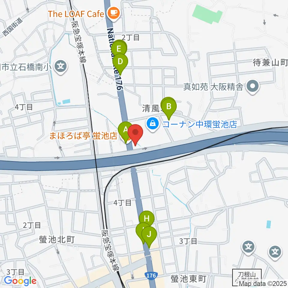 ナルホド周辺のファミレス・ファーストフード一覧地図