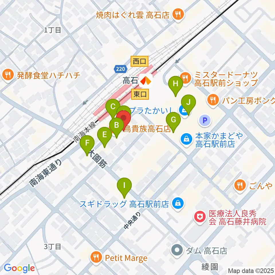 Studio EVER周辺のファミレス・ファーストフード一覧地図