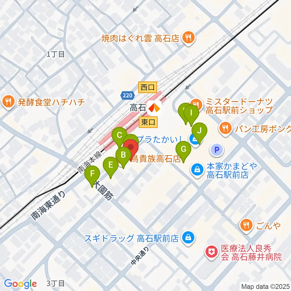 Studio EVER周辺のファミレス・ファーストフード一覧地図