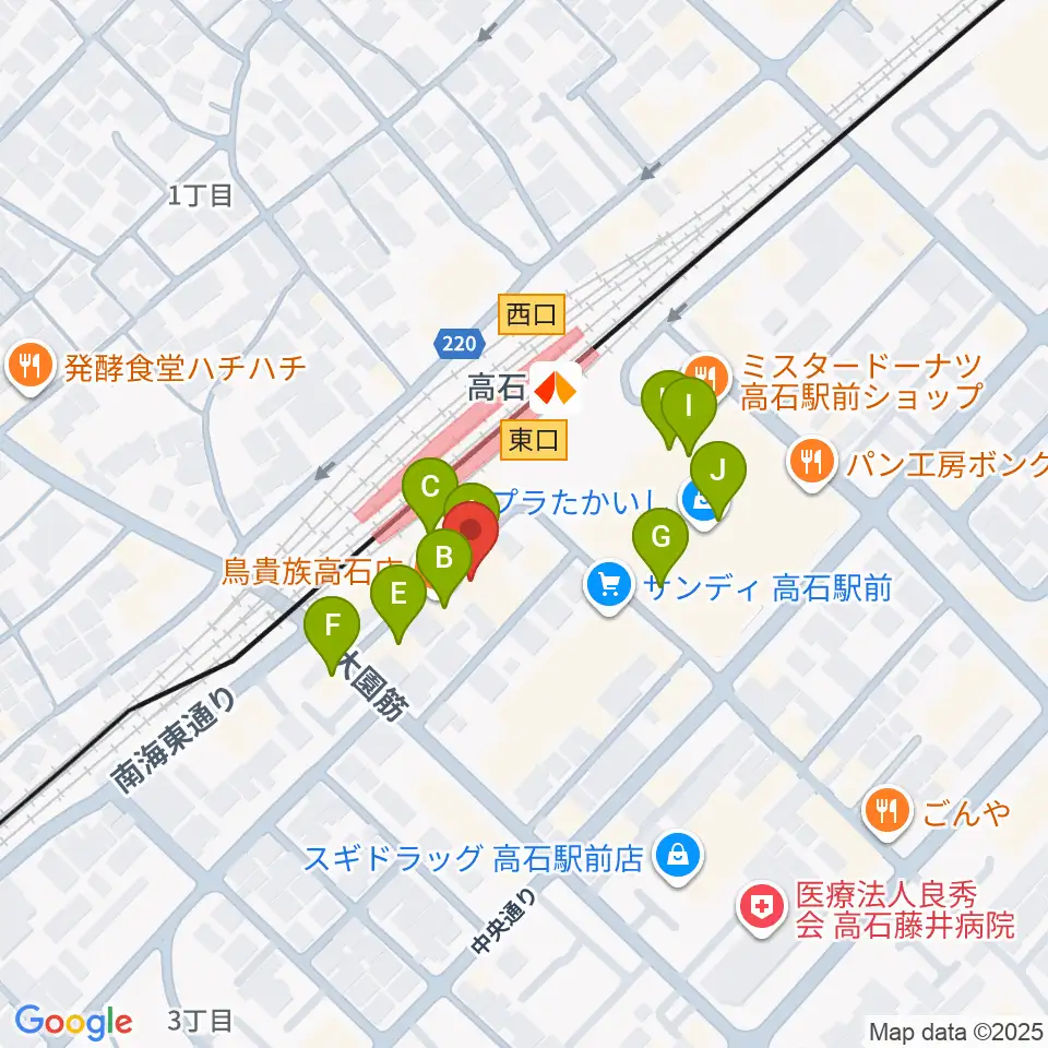 Studio EVER周辺のファミレス・ファーストフード一覧地図