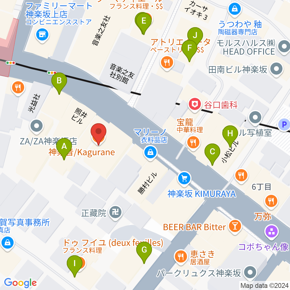 神楽音周辺のファミレス・ファーストフード一覧地図