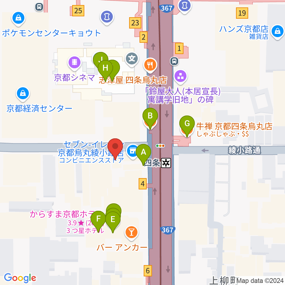 株式会社サロット周辺のファミレス・ファーストフード一覧地図