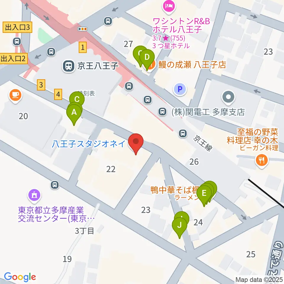 スタジオネイ周辺のファミレス・ファーストフード一覧地図