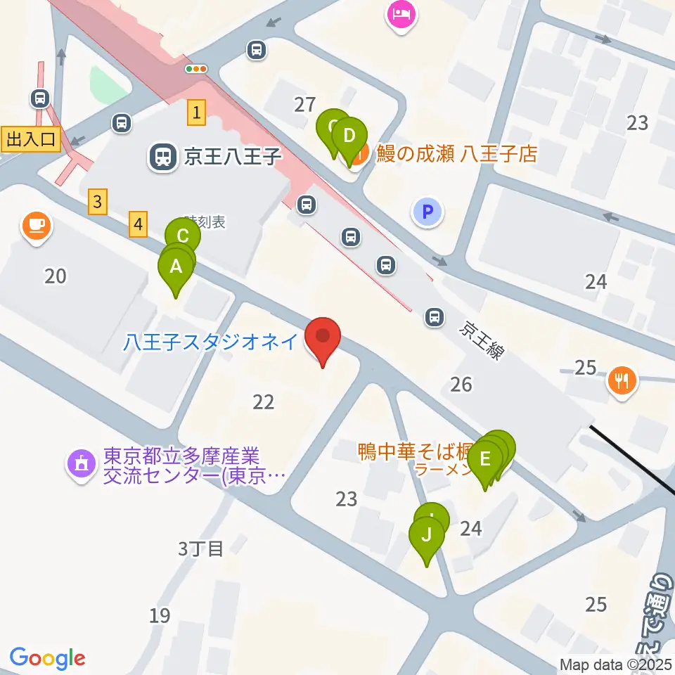 スタジオネイ周辺のファミレス・ファーストフード一覧地図