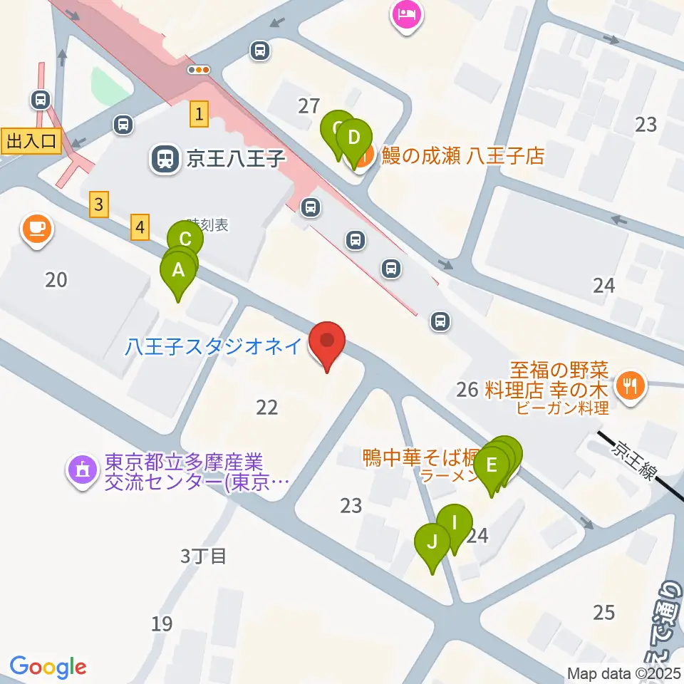 スタジオネイ周辺のファミレス・ファーストフード一覧地図