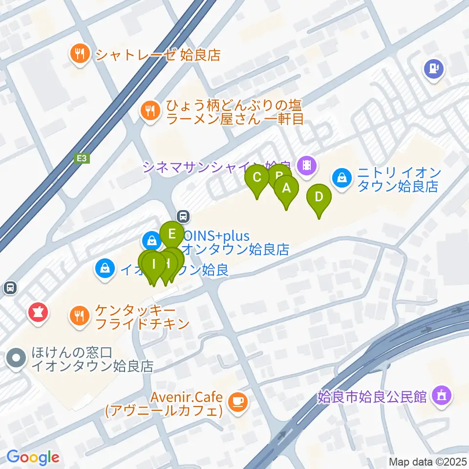 あいらびゅーFM周辺のファミレス・ファーストフード一覧地図
