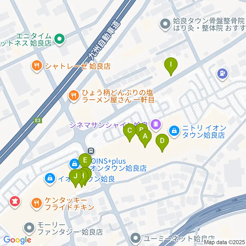 あいらびゅーFM周辺のファミレス・ファーストフード一覧地図