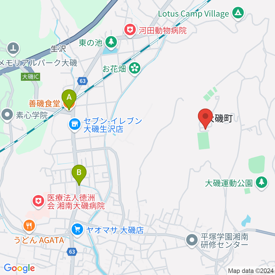 FM湘南マジックウェイブ周辺のファミレス・ファーストフード一覧地図