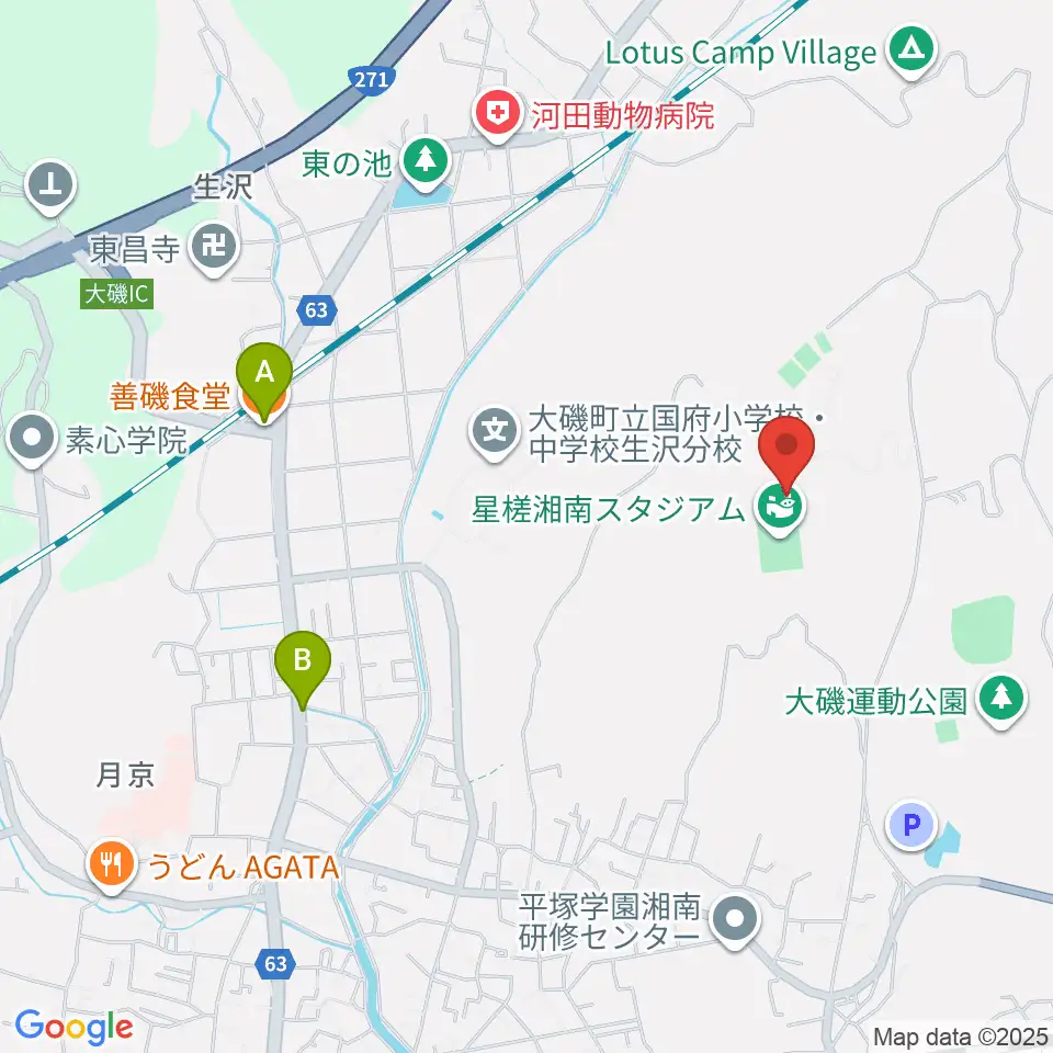 FM湘南マジックウェイブ周辺のファミレス・ファーストフード一覧地図