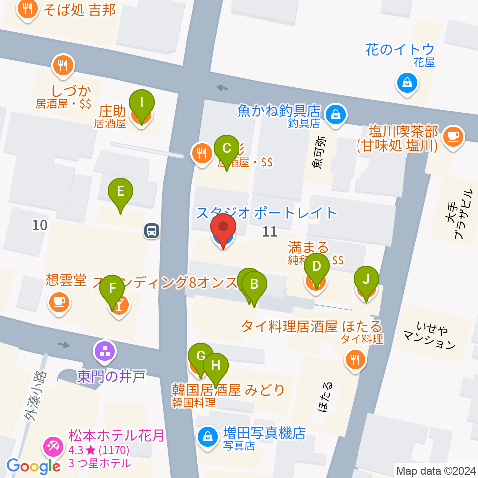 Studio Portrait周辺のファミレス・ファーストフード一覧地図