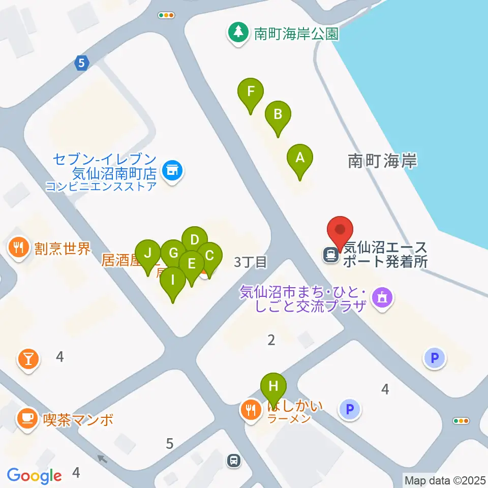 ラヂオ気仙沼 ぎょっとエフエム周辺のファミレス・ファーストフード一覧地図