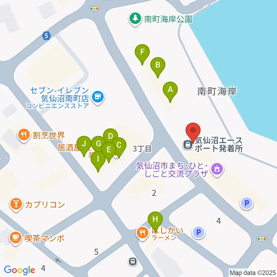 ラヂオ気仙沼 ぎょっとエフエム周辺のファミレス・ファーストフード一覧地図