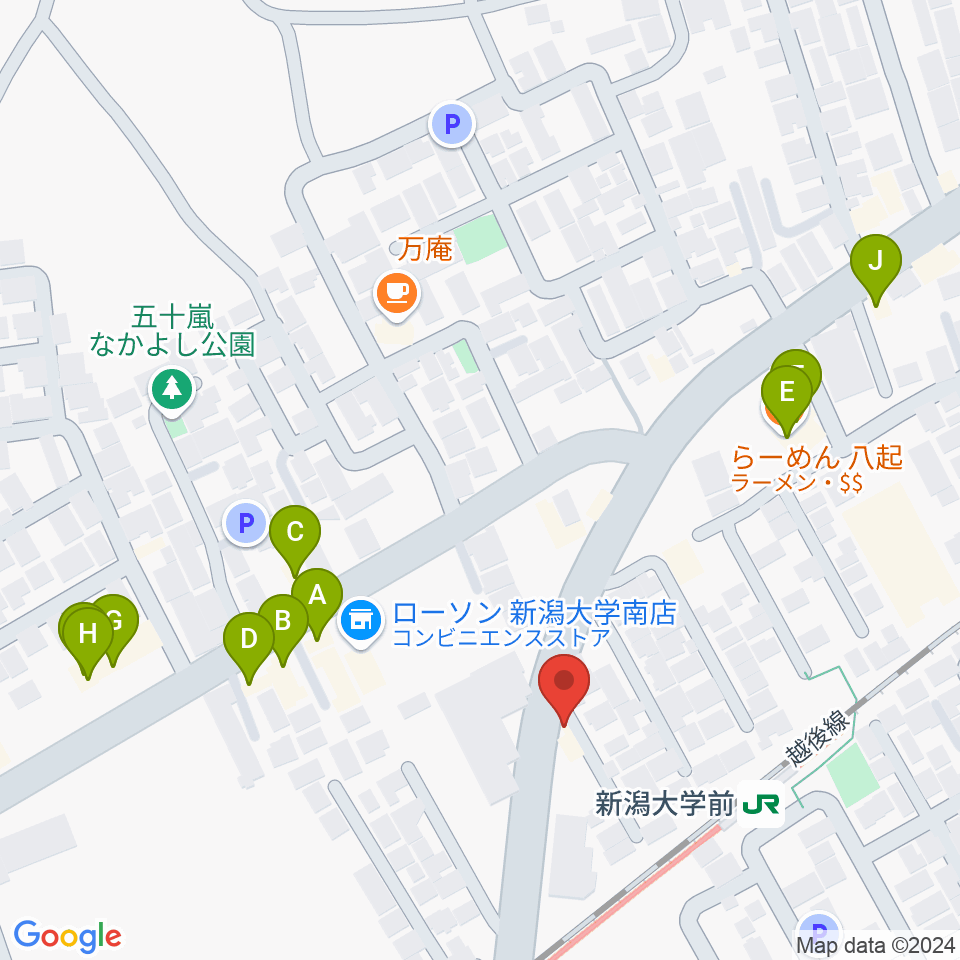 スタジオアップル周辺のファミレス・ファーストフード一覧地図