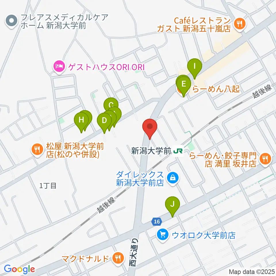 スタジオアップル周辺のファミレス・ファーストフード一覧地図