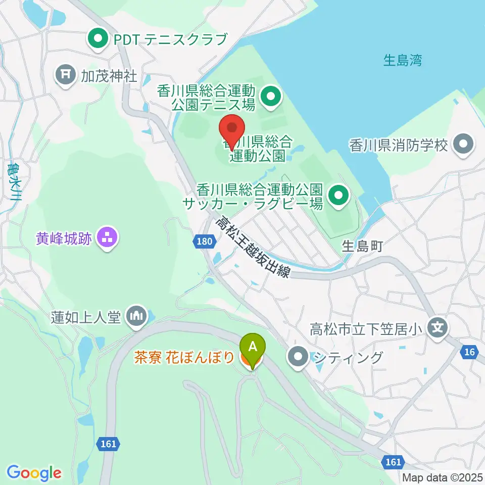 レクザムスタジアム周辺のファミレス・ファーストフード一覧地図