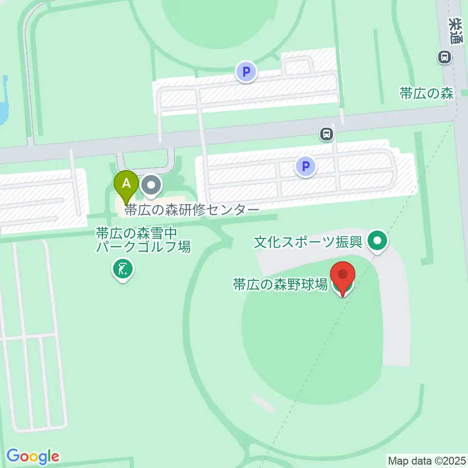 帯広の森野球場周辺のファミレス・ファーストフード一覧地図