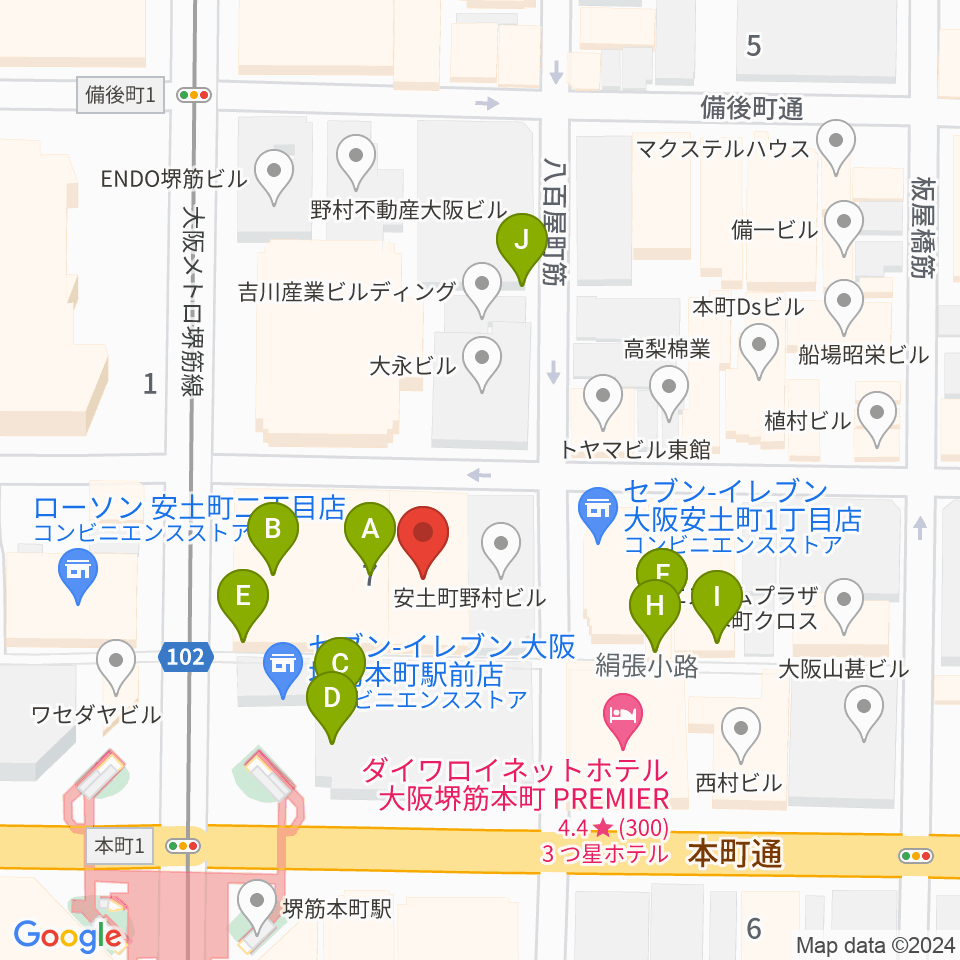 Jazz Club OverSeas周辺のファミレス・ファーストフード一覧地図