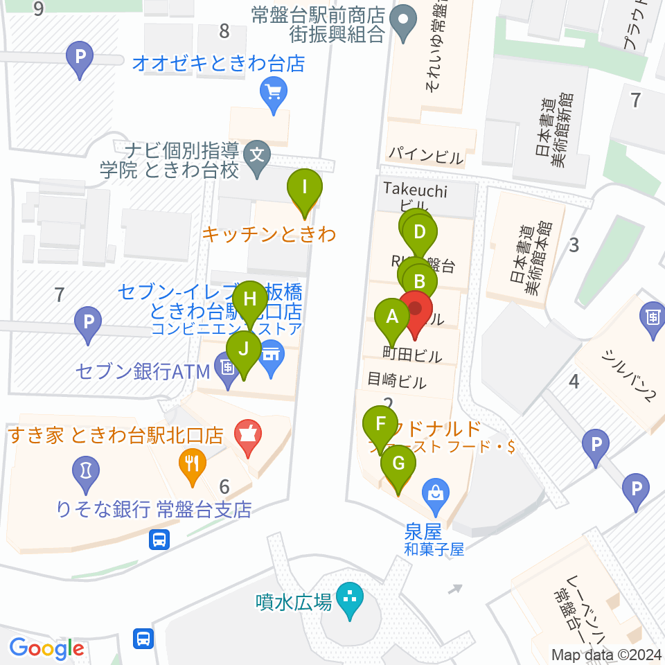 ときわ台Cave周辺のファミレス・ファーストフード一覧地図