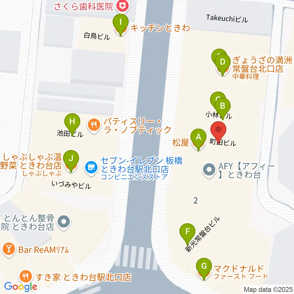 ときわ台Cave周辺のファミレス・ファーストフード一覧地図