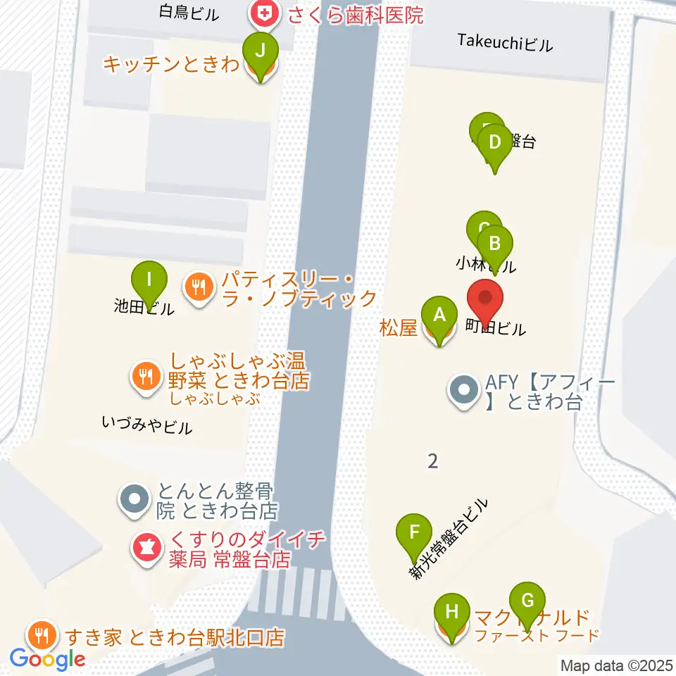 ときわ台Cave周辺のファミレス・ファーストフード一覧地図