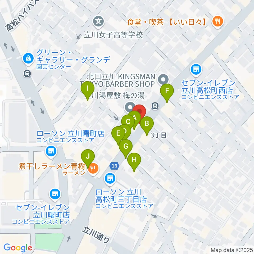 青江楽器ミュージック・イン・トム周辺のファミレス・ファーストフード一覧地図