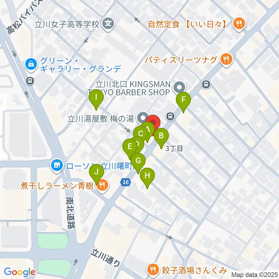 青江楽器ミュージック・イン・トム周辺のファミレス・ファーストフード一覧地図